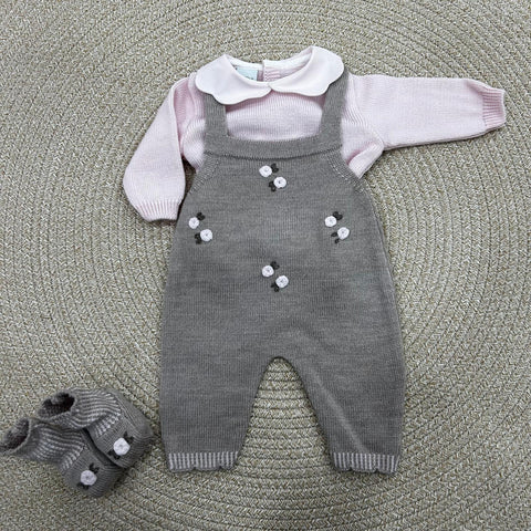 TUTINA E BABBUCCE IN LANA IN1030/IN10S TORTORA/ROSA MARLU 