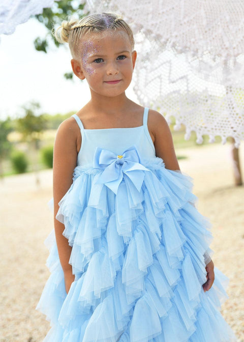 ABITO IN TULLE CASCADE PALE BLUE ANGEL'S FACE 