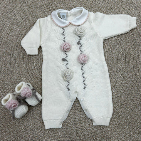 TUTINA E BABBUCCE IN LANA IN2510/IN25S VANIGLIA/ROSA MARLU' 