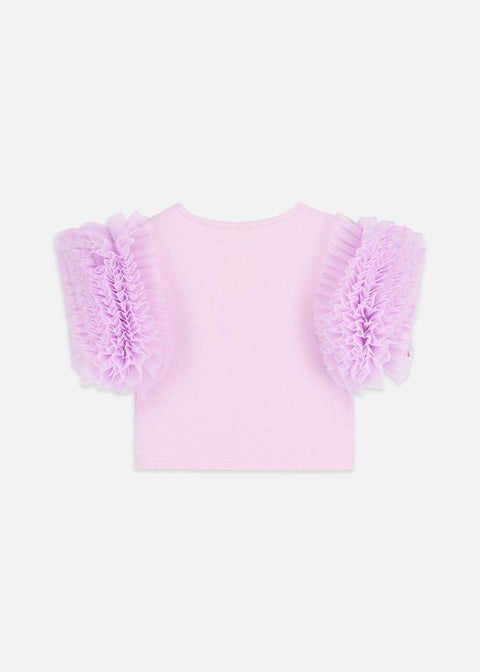 T-SHIRT CON ROUCHES IN TULLE LESSI LAVANDER ANGEL'S FACE 