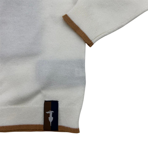 MAGLIONE IN VISCOSA TIA25083MA OFF WHITE TRUSSARDI 